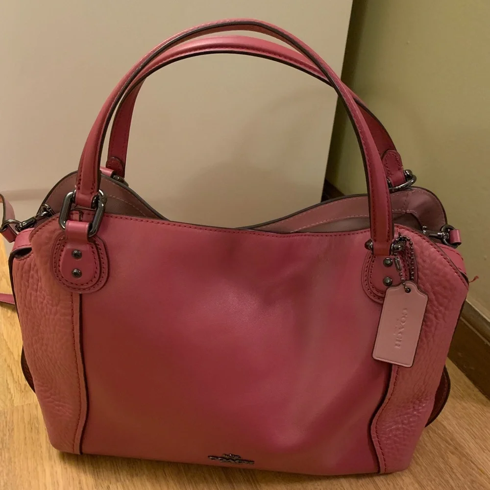 Pink Coach purse with small scarf - Picture 7 of 9